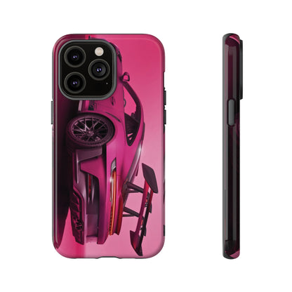 Vivid Pink Sports Car Tough Phone Case - Drop Proof Armor Cover