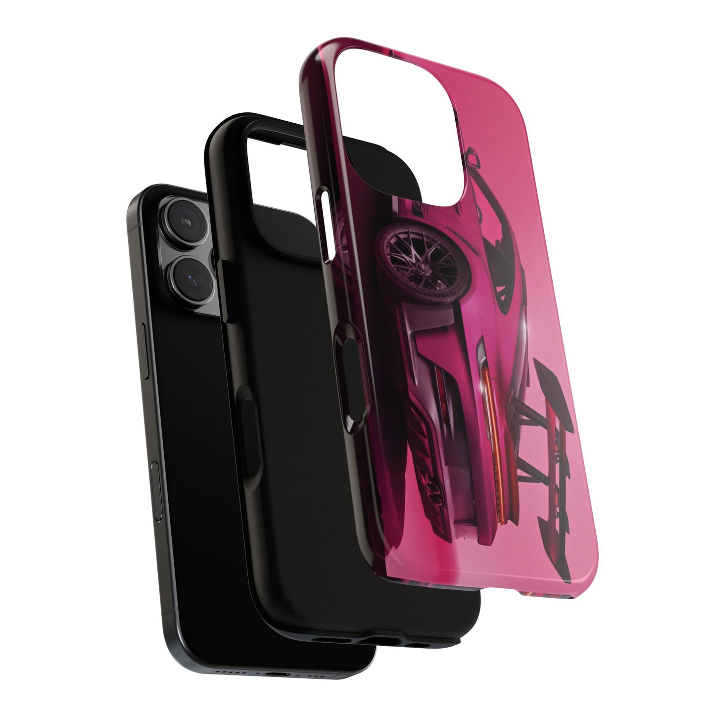 Vivid Pink Sports Car Tough Phone Case - Drop Proof Armor Cover