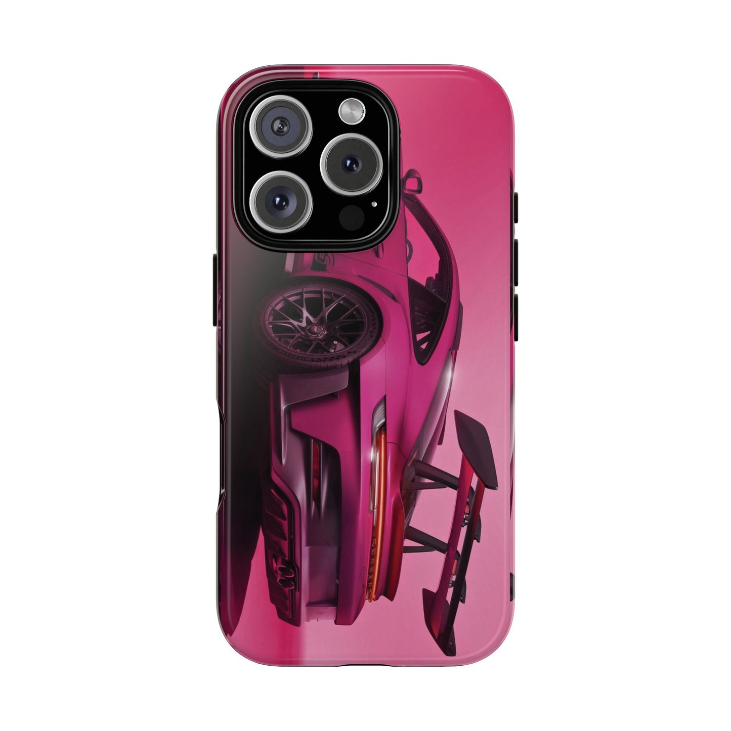 Vivid Pink Sports Car Tough Phone Case - Drop Proof Armor Cover