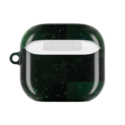 Alien Galaxy Emerald Nebula Hard AirPods Case with Carabiner Clip