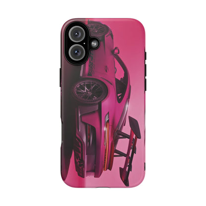 Vivid Pink Sports Car Tough Phone Case - Drop Proof Armor Cover