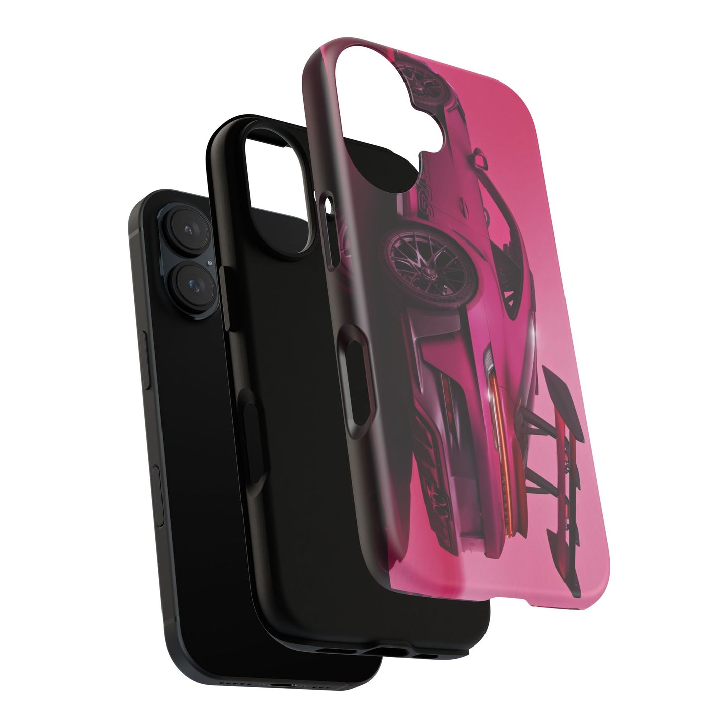 Vivid Pink Sports Car Tough Phone Case - Drop Proof Armor Cover