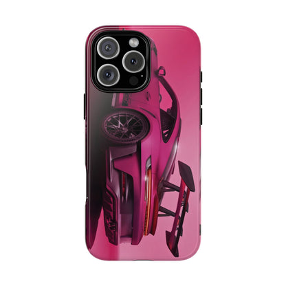 Vivid Pink Sports Car Tough Phone Case - Drop Proof Armor Cover