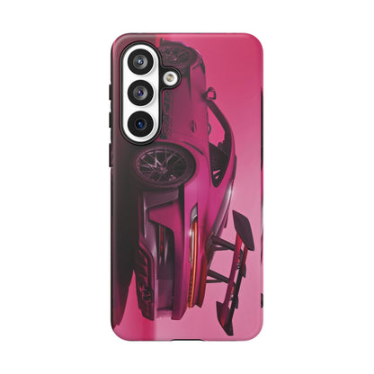 Vivid Pink Sports Car Tough Phone Case - Drop Proof Armor Cover
