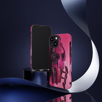 Vivid Pink Sports Car Tough Phone Case - Drop Proof Armor Cover