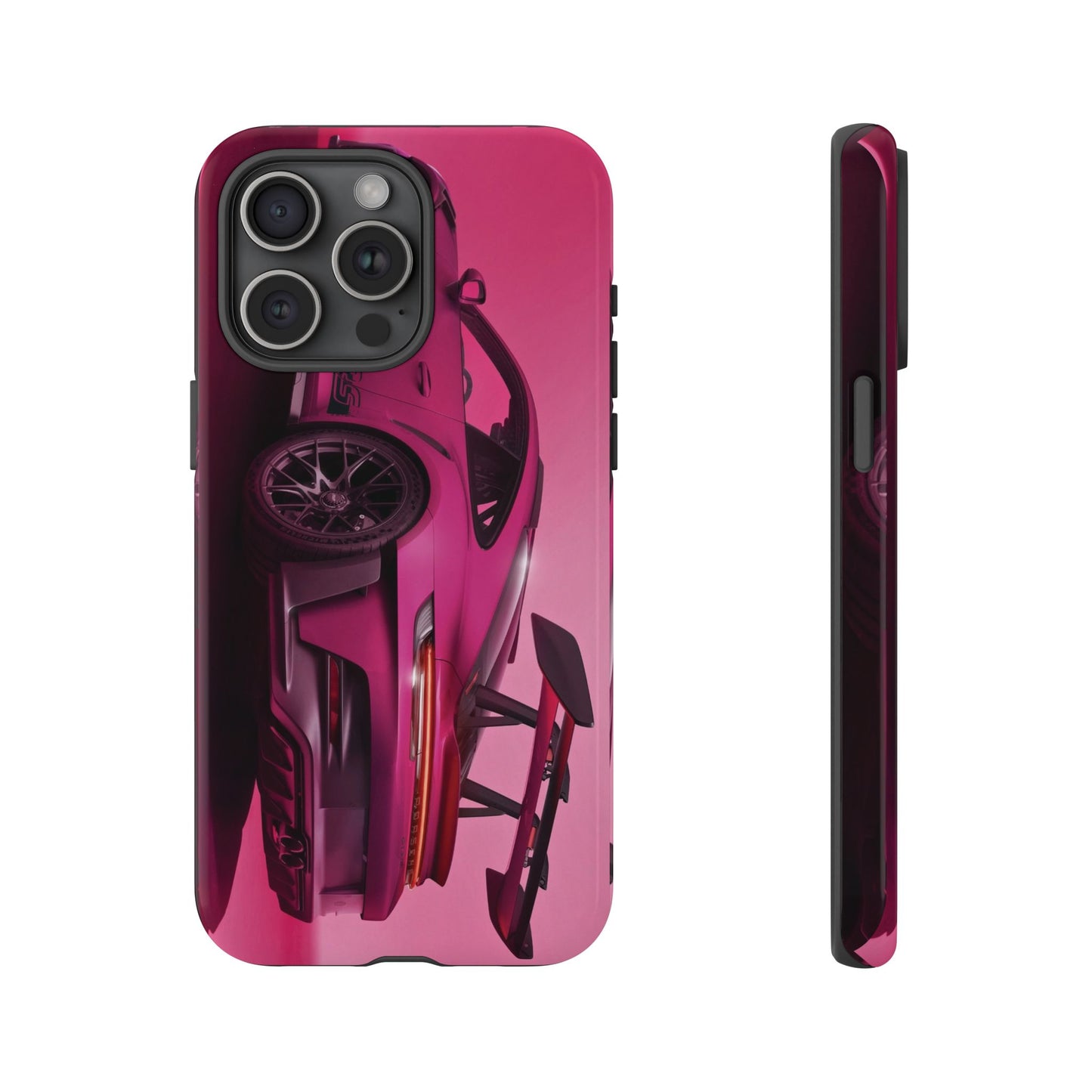 Vivid Pink Sports Car Tough Phone Case - Drop Proof Armor Cover