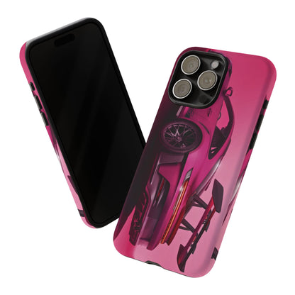 Vivid Pink Sports Car Tough Phone Case - Drop Proof Armor Cover