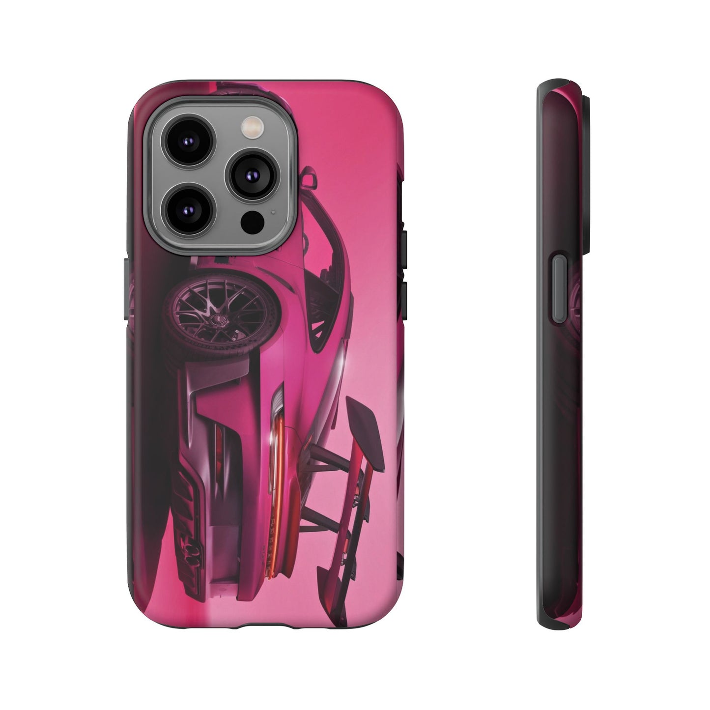 Vivid Pink Sports Car Tough Phone Case - Drop Proof Armor Cover