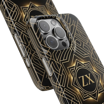 Luxury Gold Geometric Art Deco Slim Phone Case for iPhone & Samsung