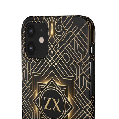 Luxury Gold Geometric Art Deco Slim Phone Case for iPhone & Samsung