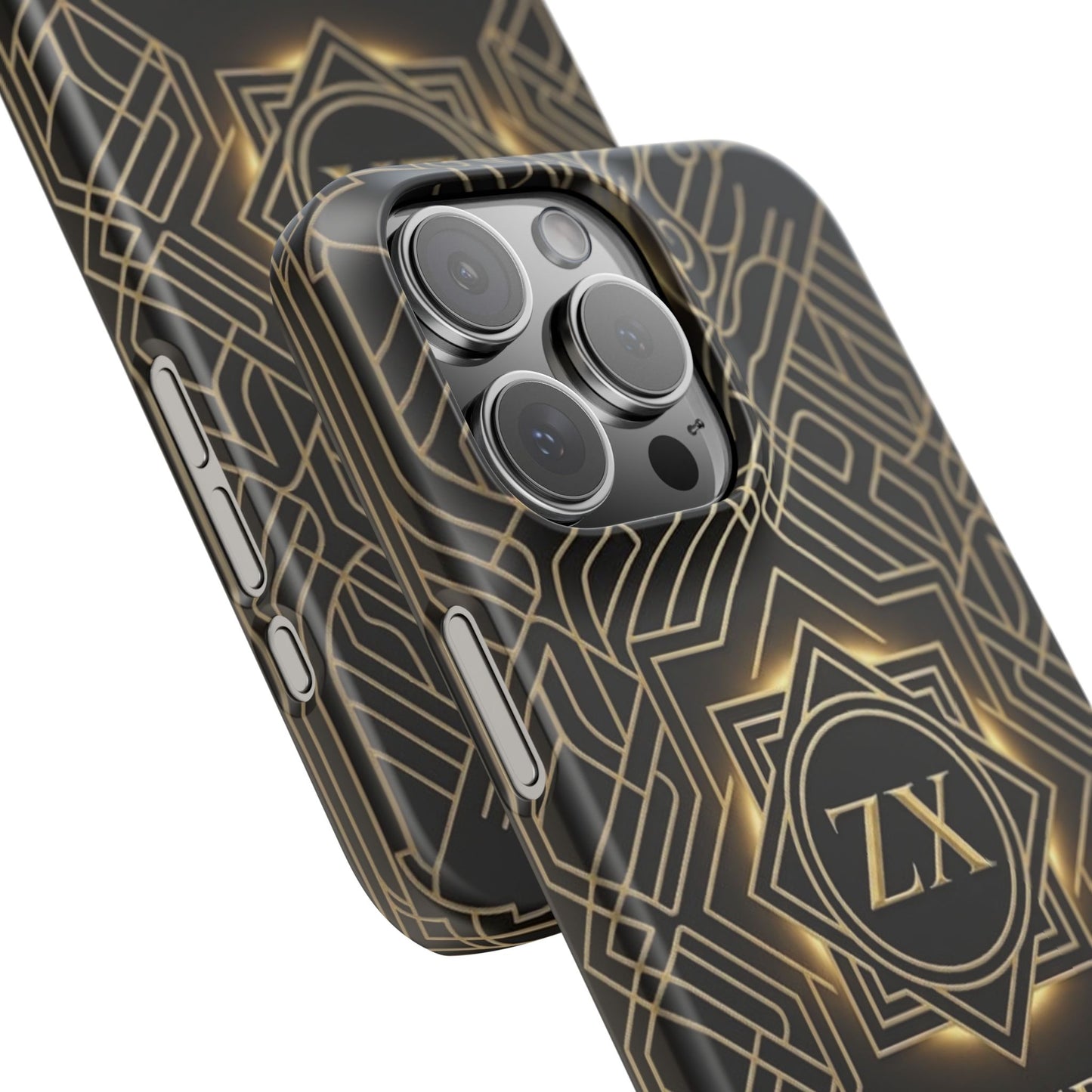 Luxury Gold Geometric Art Deco Slim Phone Case for iPhone & Samsung