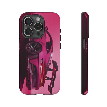 Vivid Pink Sports Car Tough Phone Case - Drop Proof Armor Cover