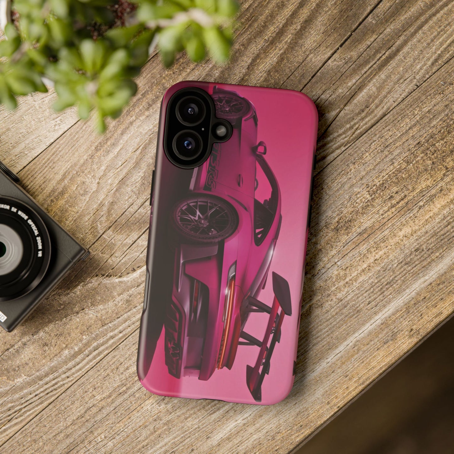 Vivid Pink Sports Car Tough Phone Case - Drop Proof Armor Cover