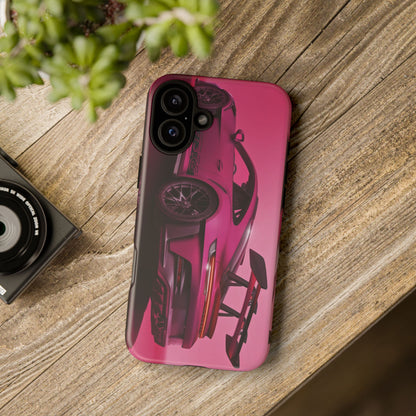 Vivid Pink Sports Car Tough Phone Case - Drop Proof Armor Cover