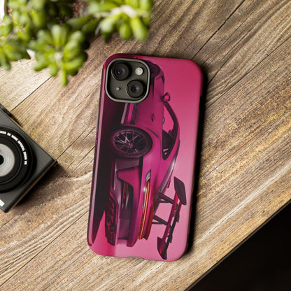 Vivid Pink Sports Car Tough Phone Case - Drop Proof Armor Cover