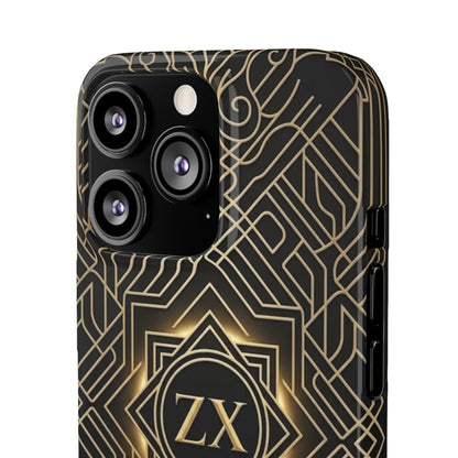 Luxury Gold Geometric Art Deco Slim Phone Case for iPhone & Samsung
