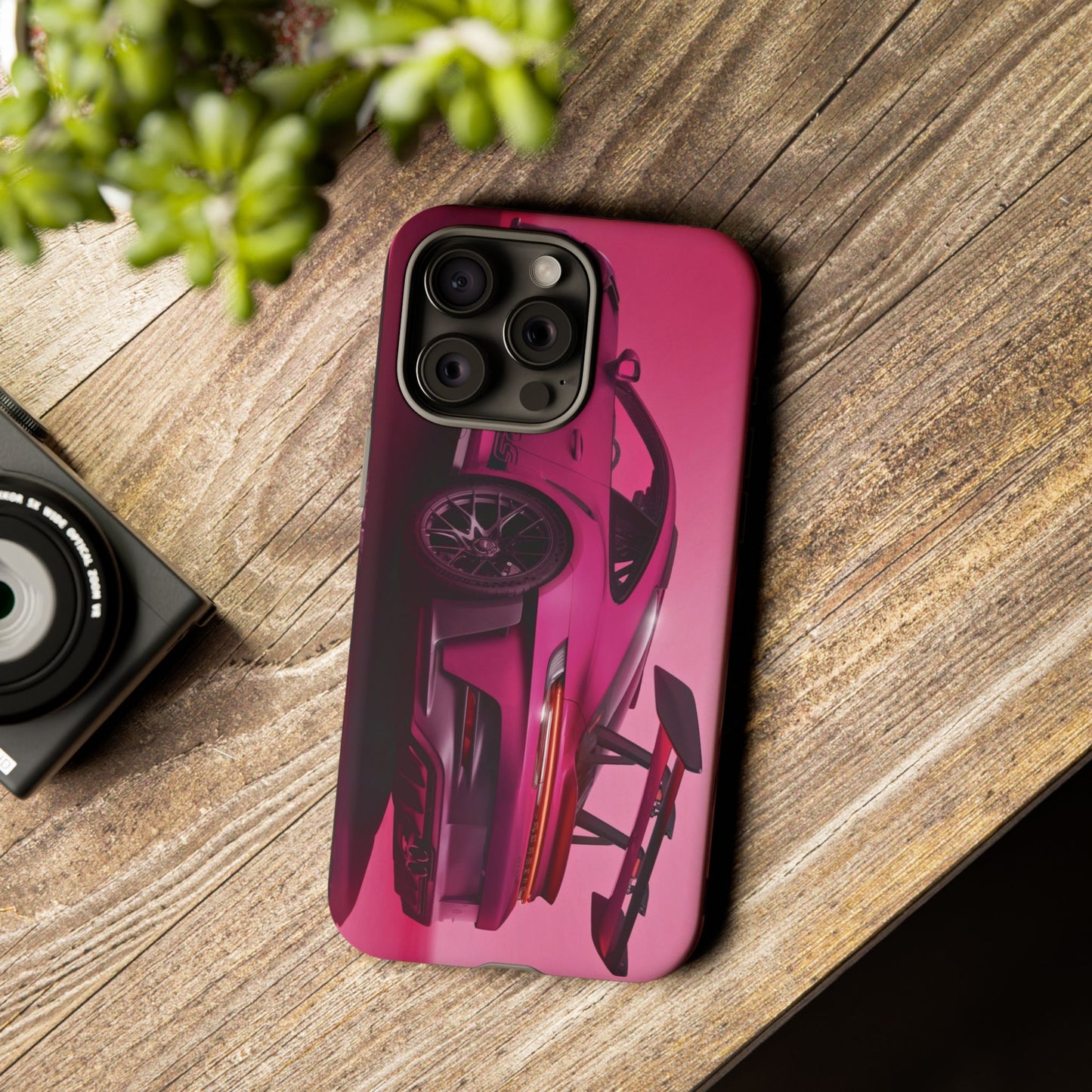 Vivid Pink Sports Car Tough Phone Case - Drop Proof Armor Cover