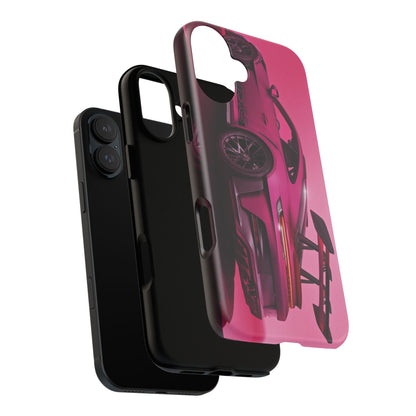 Vivid Pink Sports Car Tough Phone Case - Drop Proof Armor Cover