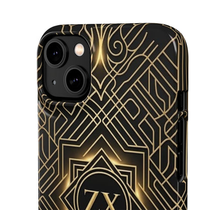 Luxury Gold Geometric Art Deco Slim Phone Case for iPhone & Samsung