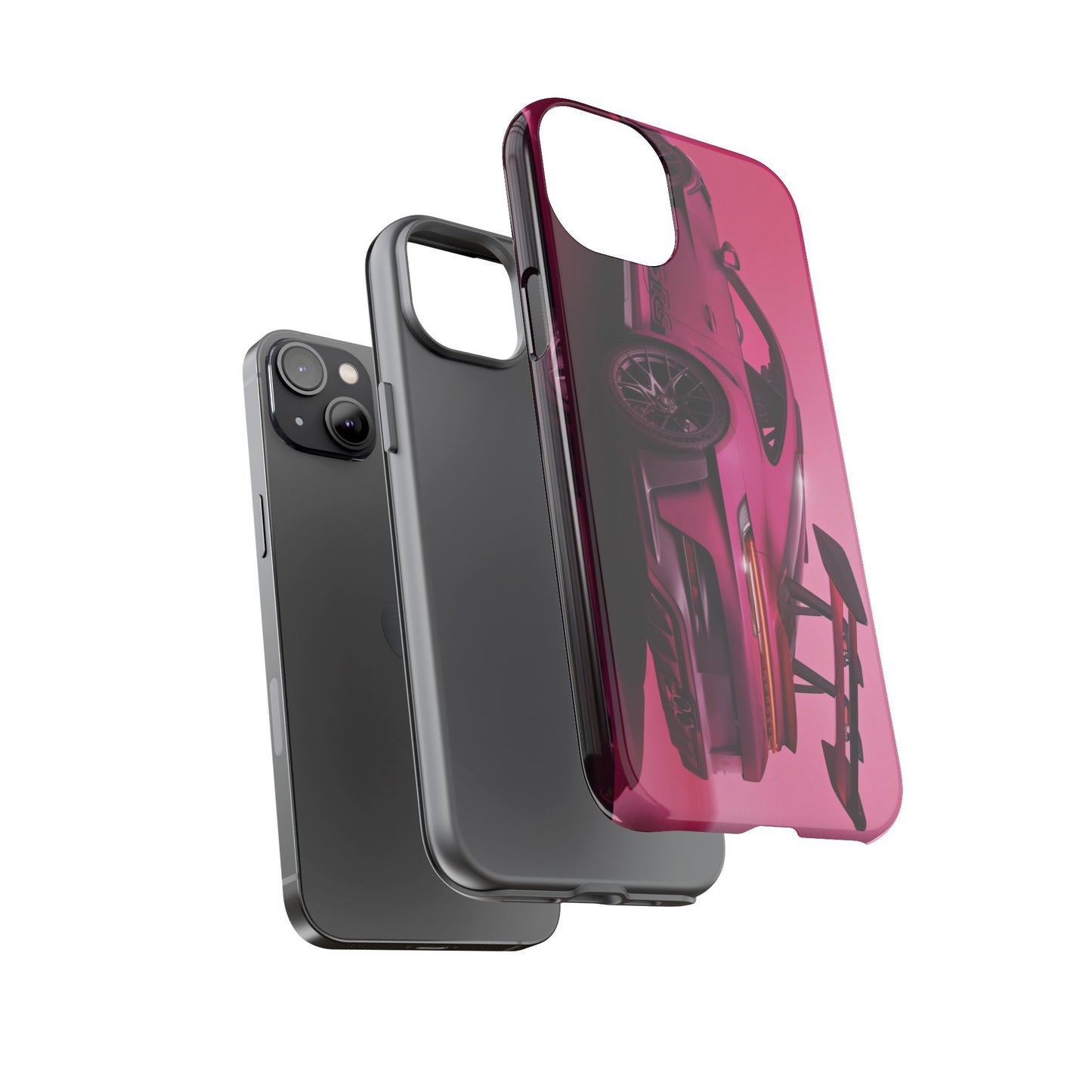 Vivid Pink Sports Car Tough Phone Case - Drop Proof Armor Cover