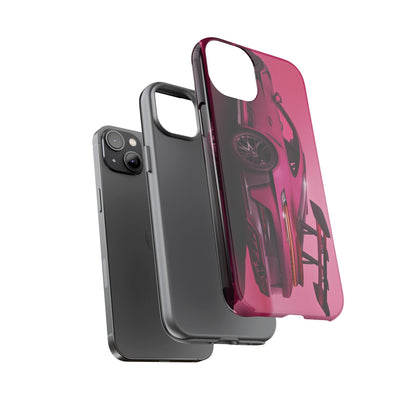 Vivid Pink Sports Car Tough Phone Case - Drop Proof Armor Cover