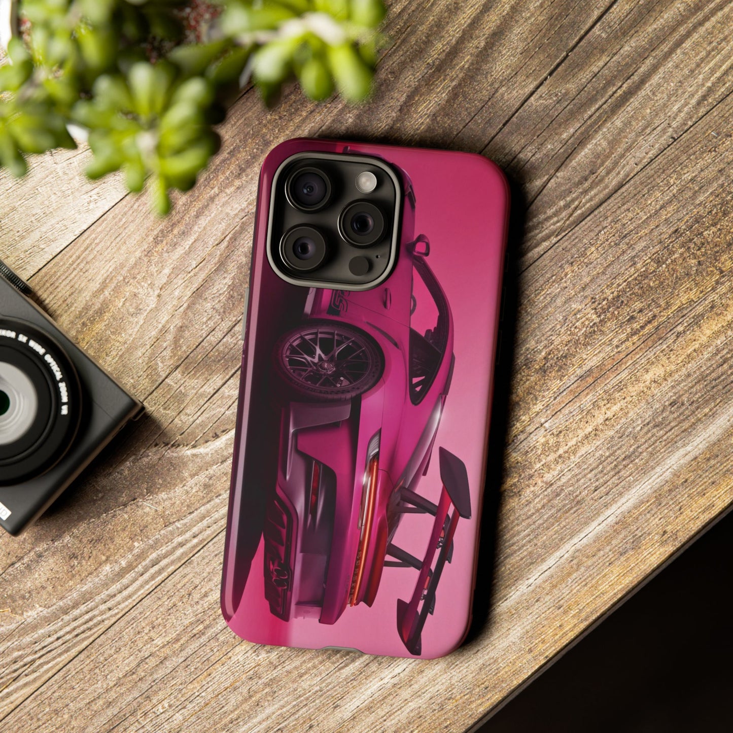 Vivid Pink Sports Car Tough Phone Case - Drop Proof Armor Cover