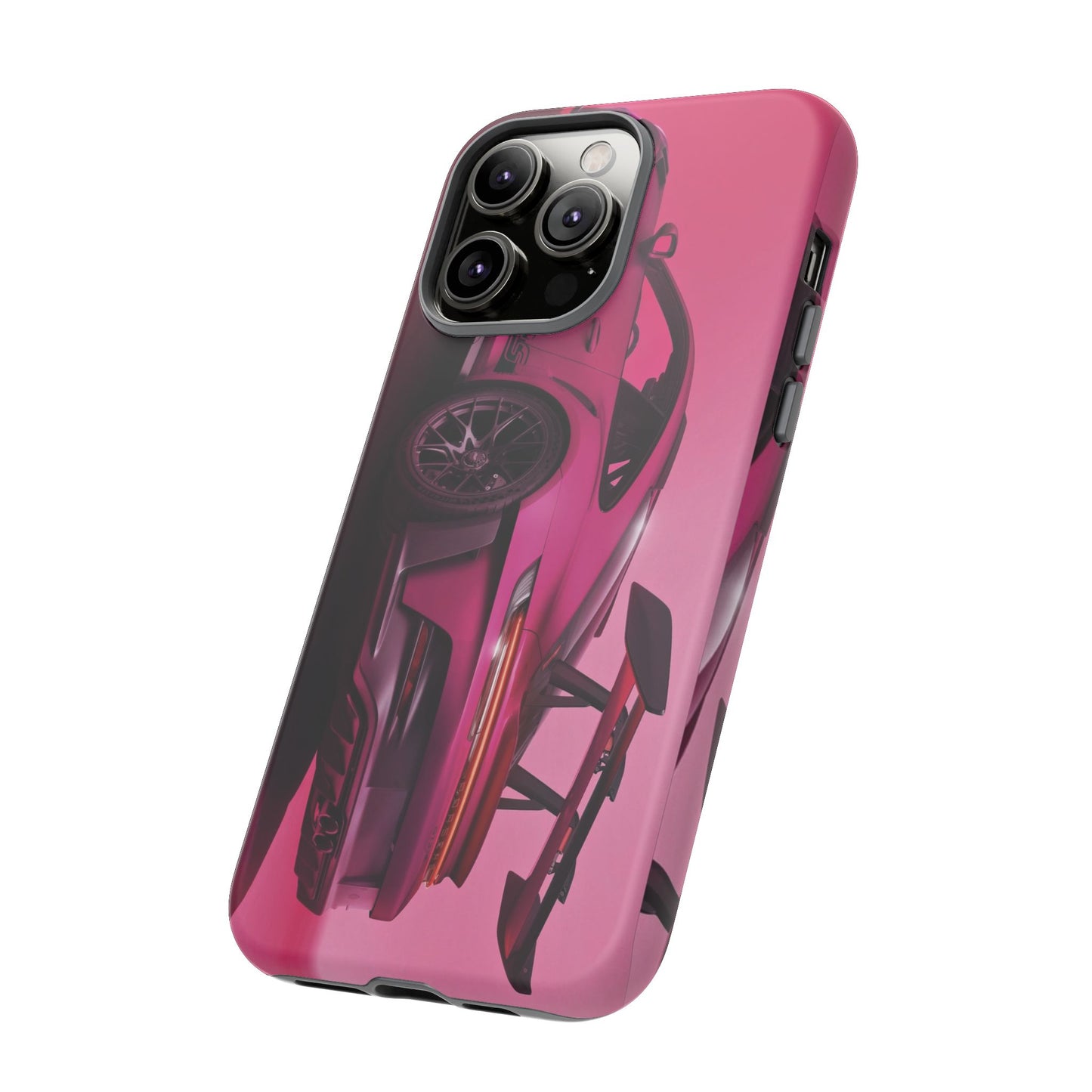 Vivid Pink Sports Car Tough Phone Case - Drop Proof Armor Cover