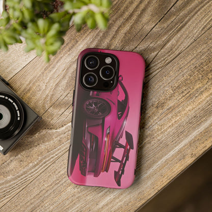 Vivid Pink Sports Car Tough Phone Case - Drop Proof Armor Cover