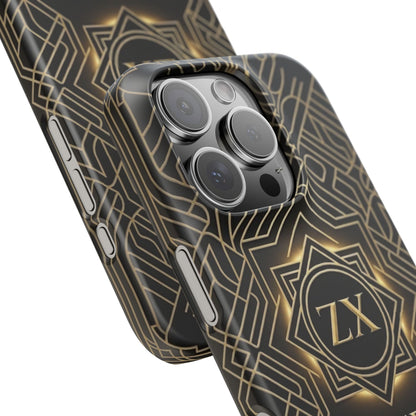 Luxury Gold Geometric Art Deco Slim Phone Case for iPhone & Samsung