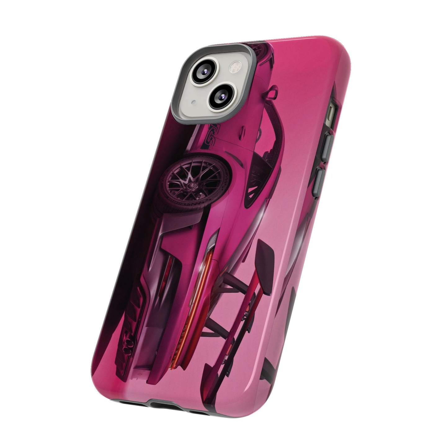 Vivid Pink Sports Car Tough Phone Case - Drop Proof Armor Cover