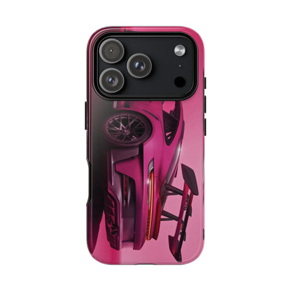 Vivid Pink Sports Car Tough Phone Case - Drop Proof Armor Cover