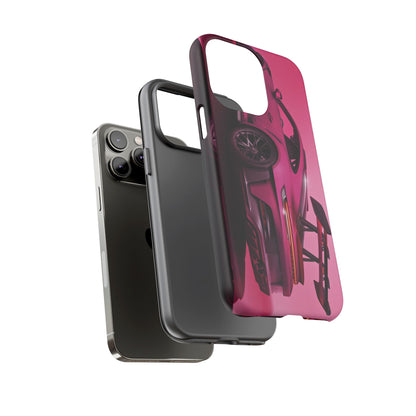 Vivid Pink Sports Car Tough Phone Case - Drop Proof Armor Cover