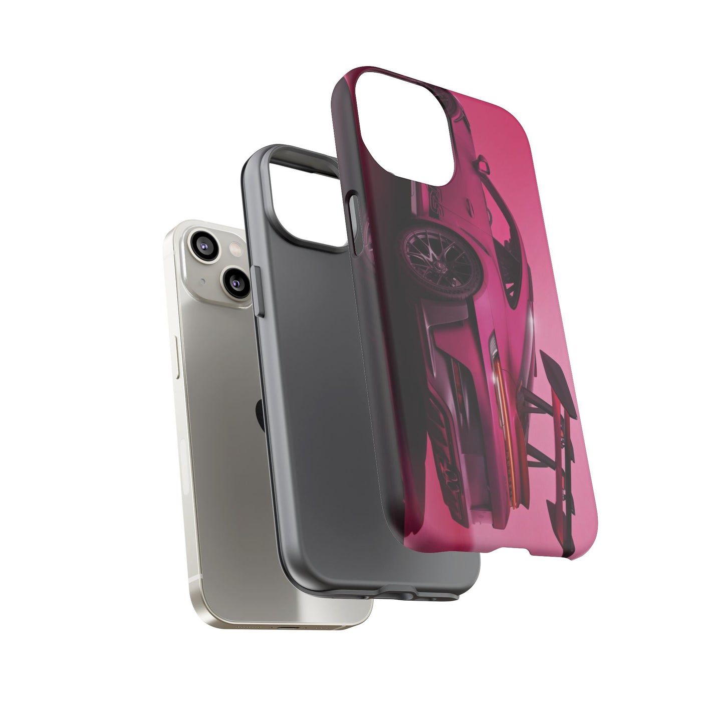 Vivid Pink Sports Car Tough Phone Case - Drop Proof Armor Cover