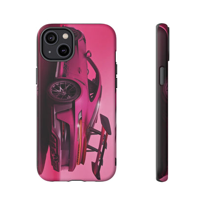Vivid Pink Sports Car Tough Phone Case - Drop Proof Armor Cover