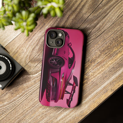 Vivid Pink Sports Car Tough Phone Case - Drop Proof Armor Cover