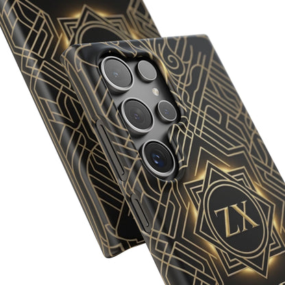 Luxury Gold Geometric Art Deco Slim Phone Case for iPhone & Samsung