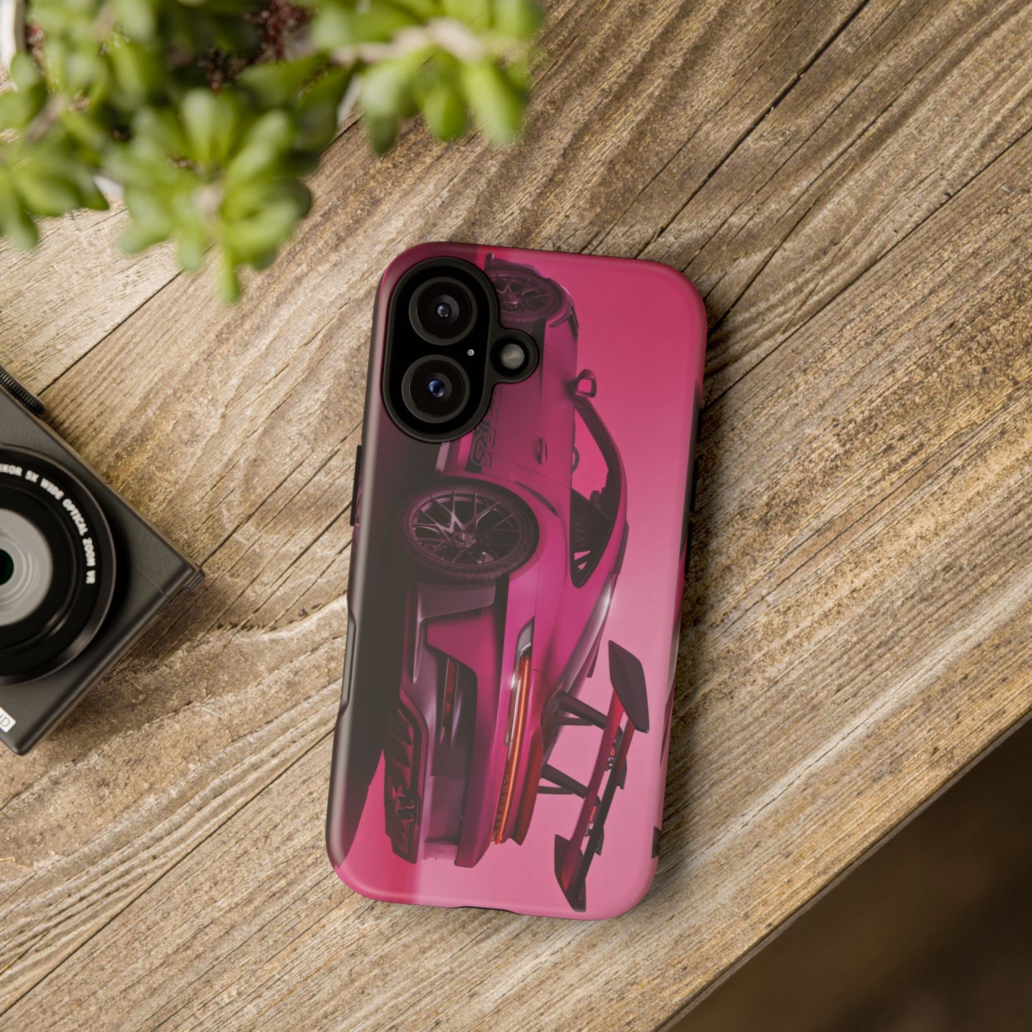 Vivid Pink Sports Car Tough Phone Case - Drop Proof Armor Cover