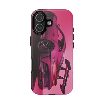 Vivid Pink Sports Car Tough Phone Case - Drop Proof Armor Cover