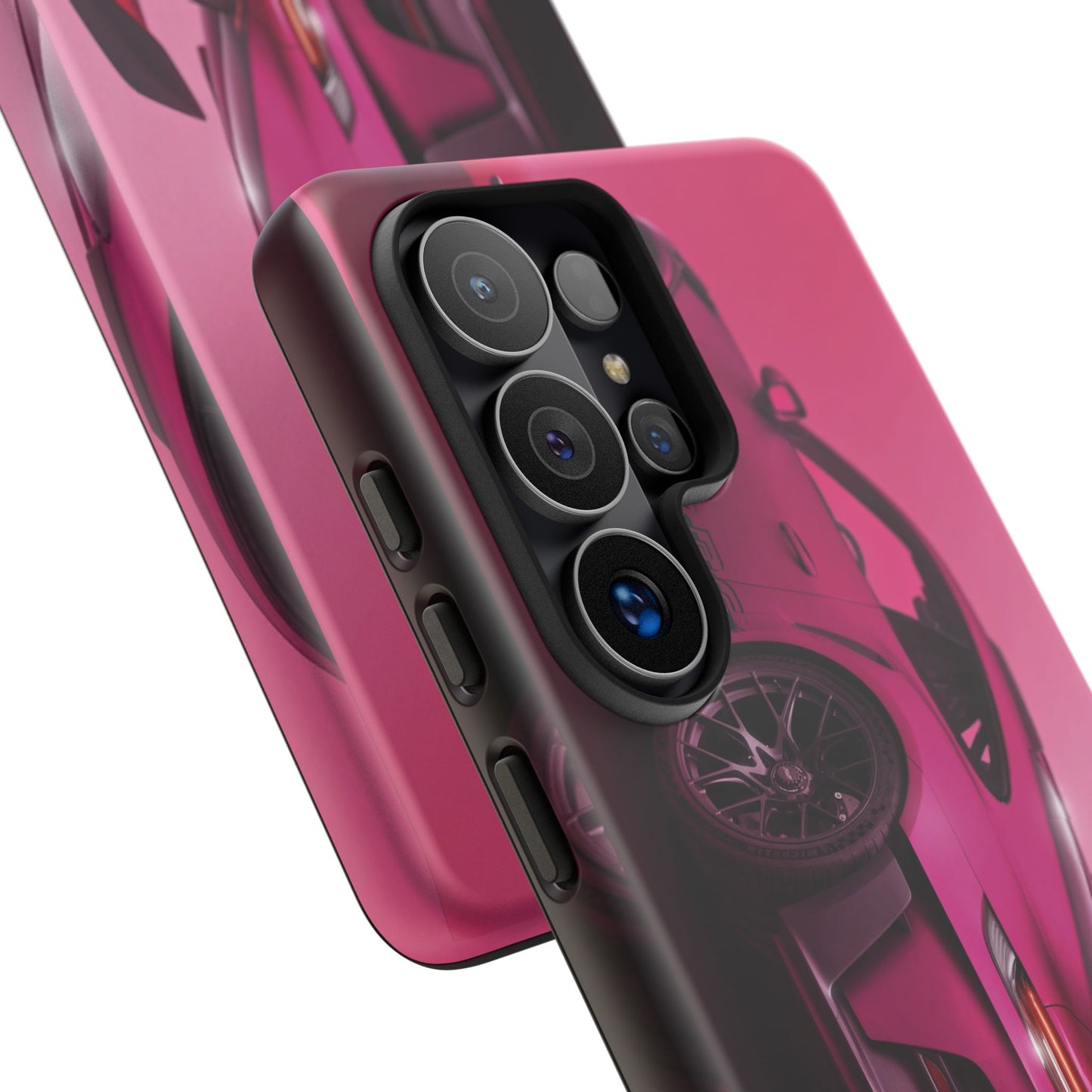 Vivid Pink Sports Car Tough Phone Case - Drop Proof Armor Cover