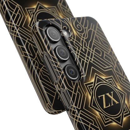 Luxury Gold Geometric Art Deco Slim Phone Case for iPhone & Samsung