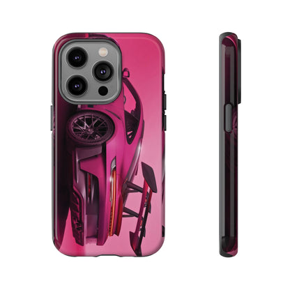 Vivid Pink Sports Car Tough Phone Case - Drop Proof Armor Cover