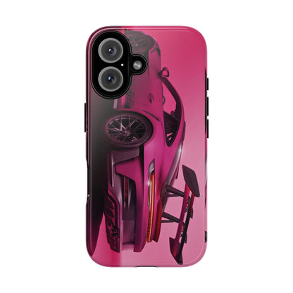 Vivid Pink Sports Car Tough Phone Case - Drop Proof Armor Cover