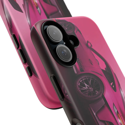 Vivid Pink Sports Car Tough Phone Case - Drop Proof Armor Cover