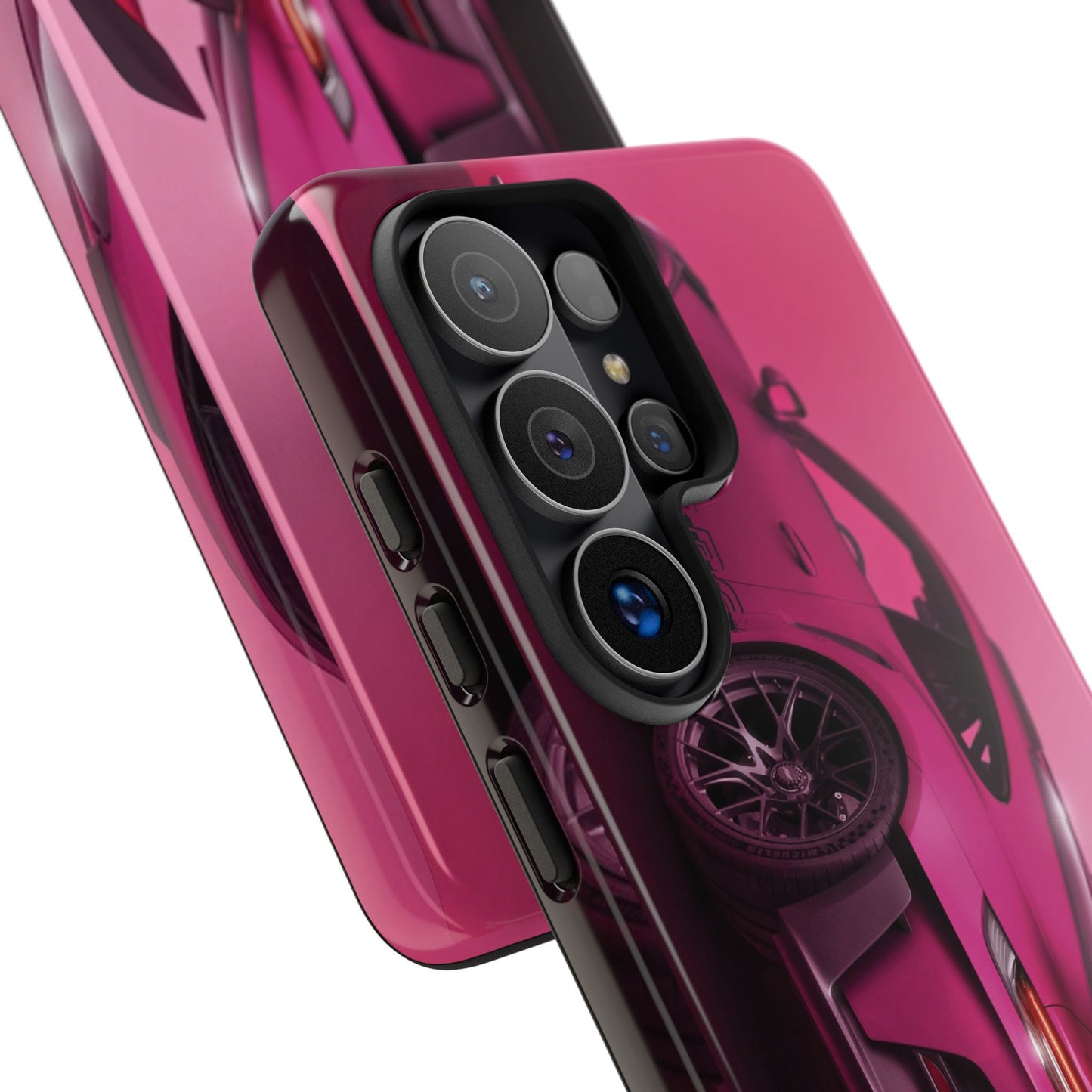 Vivid Pink Sports Car Tough Phone Case - Drop Proof Armor Cover