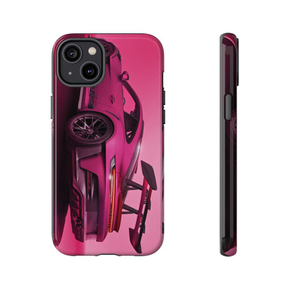 Vivid Pink Sports Car Tough Phone Case - Drop Proof Armor Cover