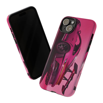 Vivid Pink Sports Car Tough Phone Case - Drop Proof Armor Cover