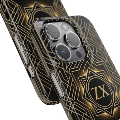 Luxury Gold Geometric Art Deco Slim Phone Case for iPhone & Samsung
