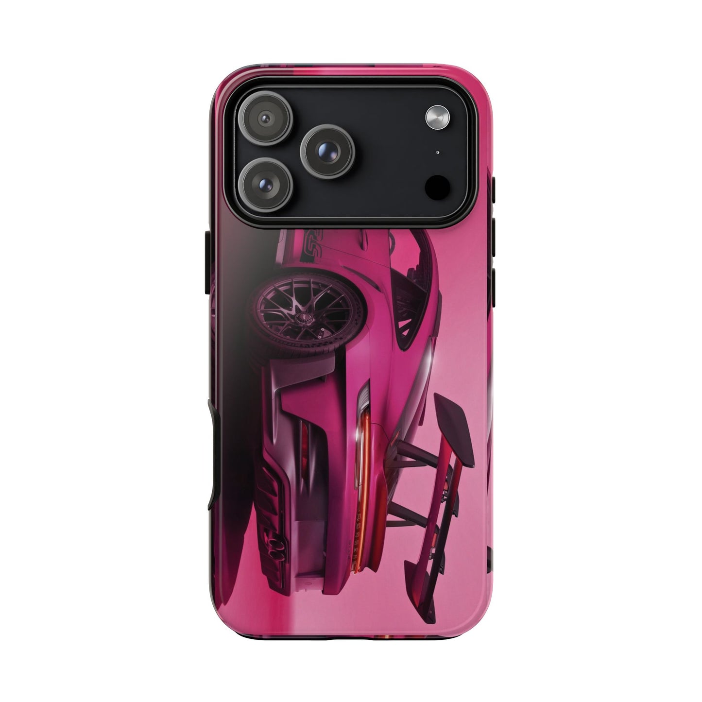 Vivid Pink Sports Car Tough Phone Case - Drop Proof Armor Cover
