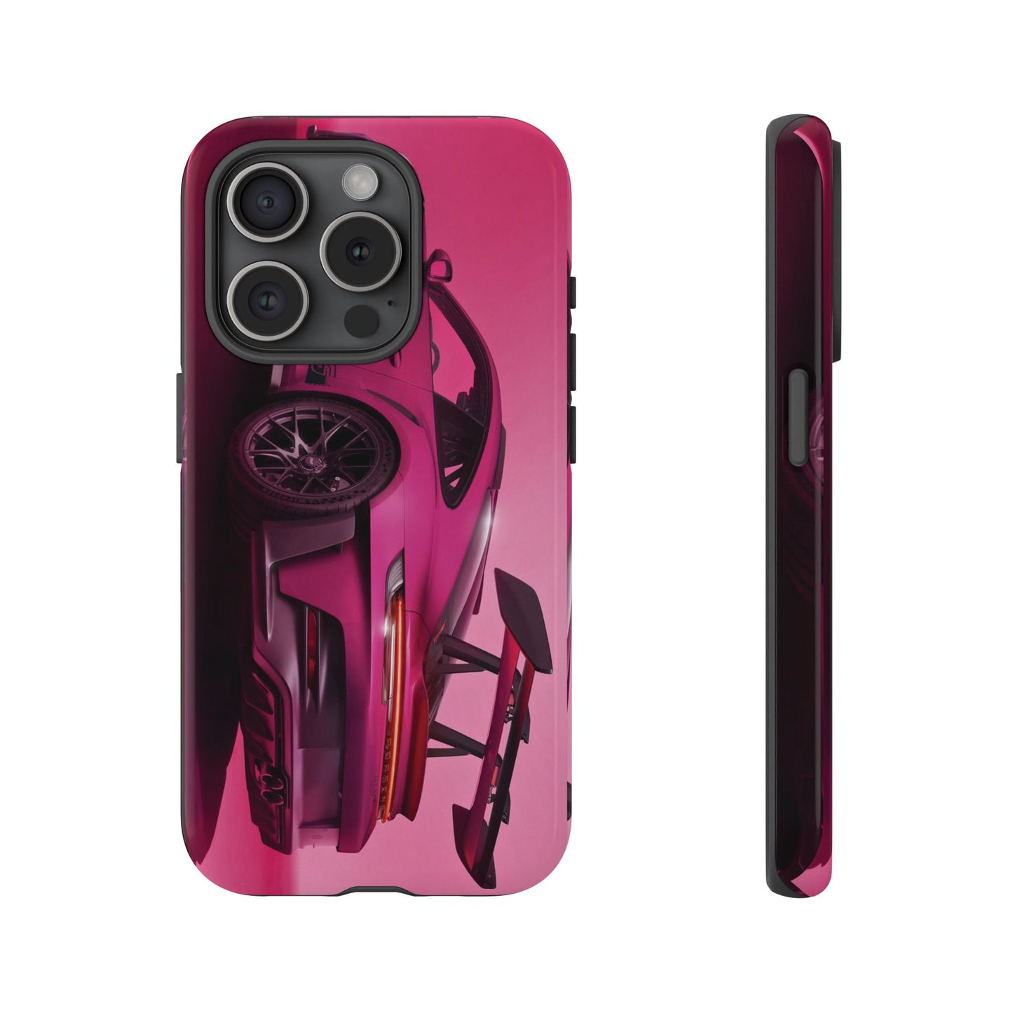 Vivid Pink Sports Car Tough Phone Case - Drop Proof Armor Cover