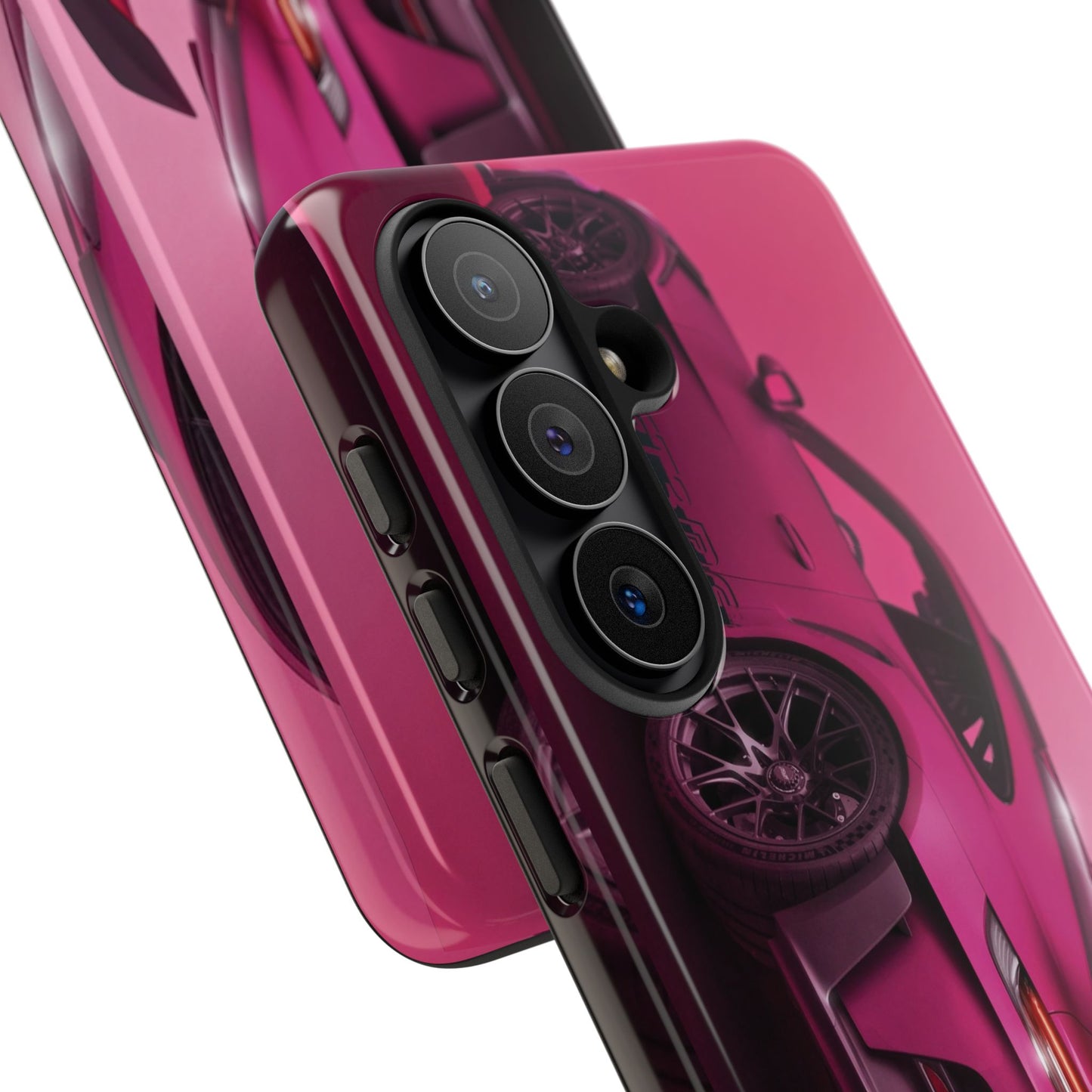 Vivid Pink Sports Car Tough Phone Case - Drop Proof Armor Cover